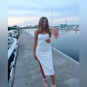 Lovers and Friends Charlotte Midi dress in white